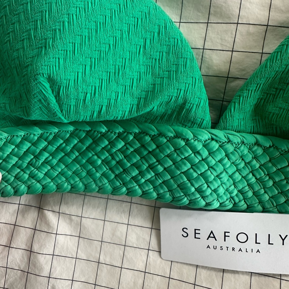 Seafolly Banded Bralette Willow Bikini Top in Jade - Picture 6 of 8